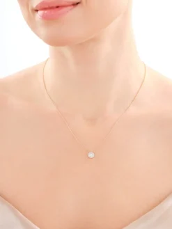 Naszyjnik z żółtego złota z diamentami - 0,12 ct - próba 585