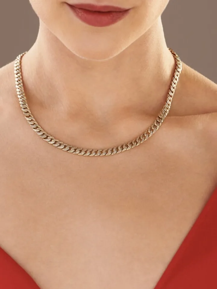 Naszyjnik z żółtego złota z diamentami - 1,00 ct - próba 585