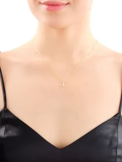 Naszyjnik z żółtego złota z diamentami - litera J - 0,006 ct - próba 375