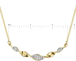 Naszyjnik z żółtego złota z diamentami - 0,04 ct - próba 585