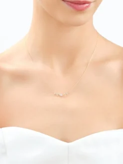 Naszyjnik z żółtego złota z diamentami - 0,04 ct - próba 585