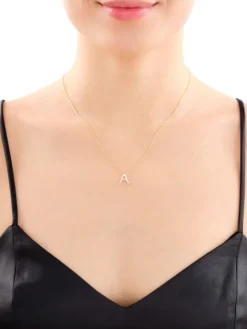 Naszyjnik z żółtego złota z diamentami - litera A - 0,006 ct - próba 375