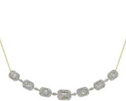 Naszyjnik z żółtego złota z diamentami - 0,97 ct - próba 585