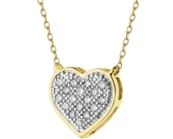 Naszyjnik z żółtego złota z diamentami - 0,05 ct - próba 585