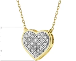 Naszyjnik z żółtego złota z diamentami - 0,05 ct - próba 585