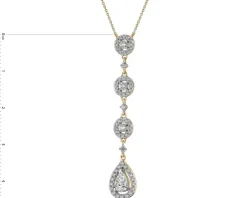 Naszyjnik z żółtego złota z diamentami - 0,88 ct - próba 585