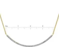 Naszyjnik z żółtego złota z diamentami - 0,12 ct - próba 585