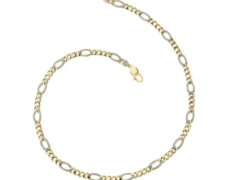 Naszyjnik z żółtego złota z diamentami - 0,50 ct - próba 585