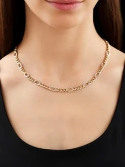 Naszyjnik z żółtego złota z diamentami - 0,50 ct - próba 585