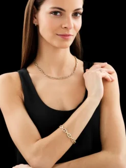 Naszyjnik z żółtego złota z diamentami - 0,50 ct - próba 585