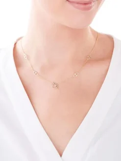 Naszyjnik z żółtego złota z diamentem - koło - 0,005 ct - próba 375