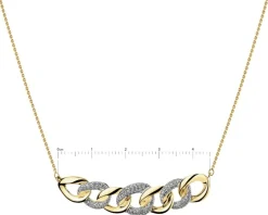 Naszyjnik z żółtego złota z diamentami - 0,33 ct - próba 585