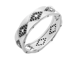 Obrączka srebrna z cyrkoniami