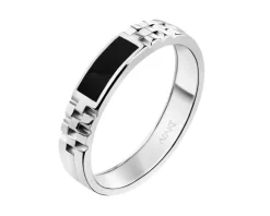 Obrączka srebrna z emalią