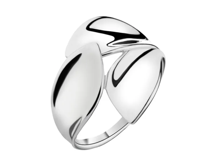 Pierścionek srebrny - liście