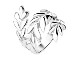 Pierścionek srebrny - liście