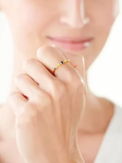 Pierścionek srebrny z cyrkoniami - kwiaty, motyl