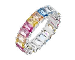 Pierścionek srebrny z cyrkoniami - Eternity