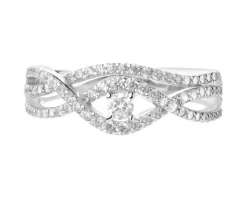 Pierścionek srebrny z cyrkonami