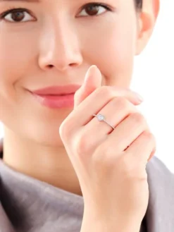 Pierścionek srebrny z cyrkoniami - serce