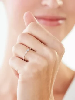 Pierścionek srebrny z cyrkoniami - serce