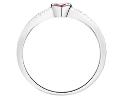 Pierścionek srebrny z cyrkoniami - serce