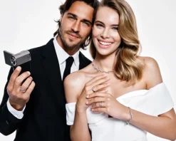 Pierścionek srebrny z cyrkoniami - liście