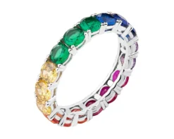 Pierścionek srebrny z cyrkoniami - Eternity