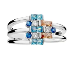 Pierścionek srebrny ze spinelem i cyrkoniami