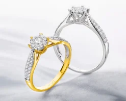 Pierścionek z białego złota z brylantami - 0,25 ct - próba 585