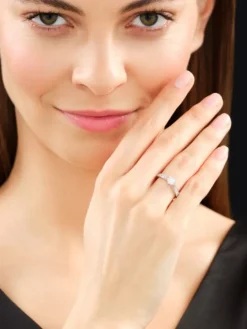 Pierścionek z białego złota z brylantami - 0,25 ct - próba 585