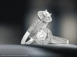 Pierścionek z białego złota z brylantami - 0,44 ct - próba 585