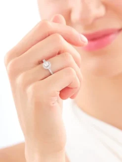 Pierścionek z białego złota z brylantami - 0,44 ct - próba 585