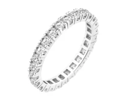 Pierścionek z białego złota z brylantami - Eternity - 1,22 ct - próba 750