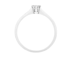 Pierścionek z białego złota z brylantem - 0,02 ct - próba 585