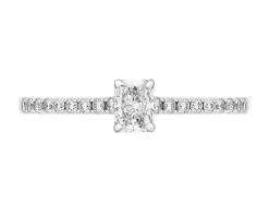 Pierścionek z białego złota z diamentami - SI2/H - 0,41 ct - próba 585