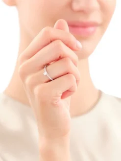 Pierścionek z białego złota z diamentami - SI2/H - 0,41 ct - próba 585