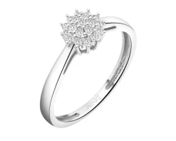 Pierścionek z białego złota z brylantami - 0,14 ct - próba 585