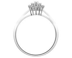 Pierścionek z białego złota z brylantami - 0,14 ct - próba 585