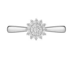 Pierścionek z białego złota z brylantami - 0,14 ct - próba 585