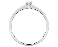 Pierścionek z białego złota z brylantem - 0,02 ct - próba 375