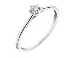 Pierścionek z białego złota z brylantem - 0,14 ct - próba 585