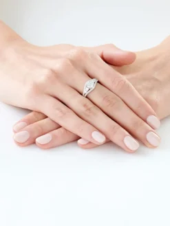 Pierścionek z białego złota z diamentami - 1,00 ct - próba 585