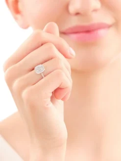 Pierścionek z białego złota z diamentami - 0,50 ct - próba 585