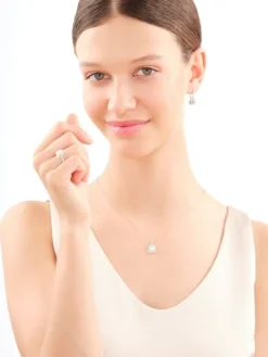 Pierścionek z białego złota z diamentami - 0,50 ct - próba 585