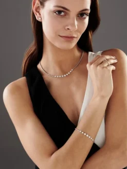 Pierścionek z białego złota z brylantami - 0,30 ct - próba 585