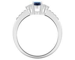 Pierścionek z białego złota z brylantem - 0,07 ct - próba 750