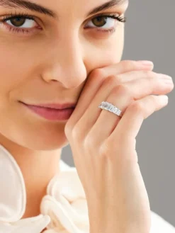 Pierścionek z białego złota z diamentami laboratoryjnymi - 2,06 ct - próba 750