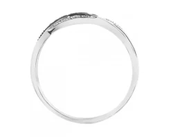 Pierścionek z białego złota z brylantami i perłą Tahiti - próba 585