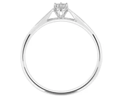 Pierścionek z białego złota z brylantem - 0,03 ct - próba 375